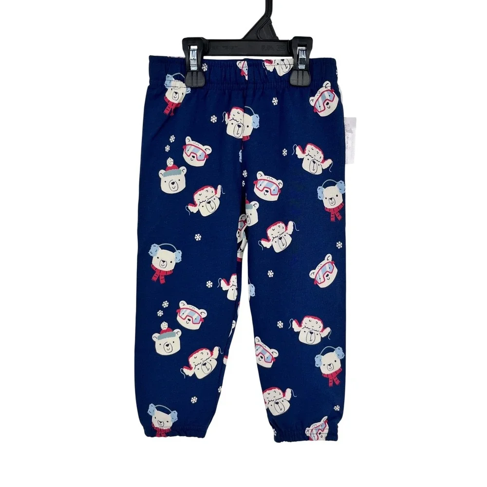 Garanimals Bodysuit Pants Set Girls 24M White Blue Bear Winter Holidays NEW